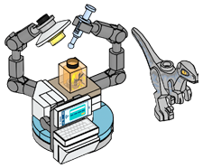 LEGO Raptor and Laboratory Table