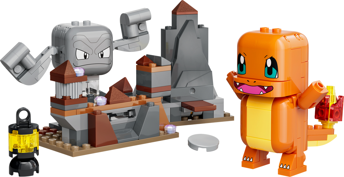 LEGO Charmander and Geodude's Cavern Clash