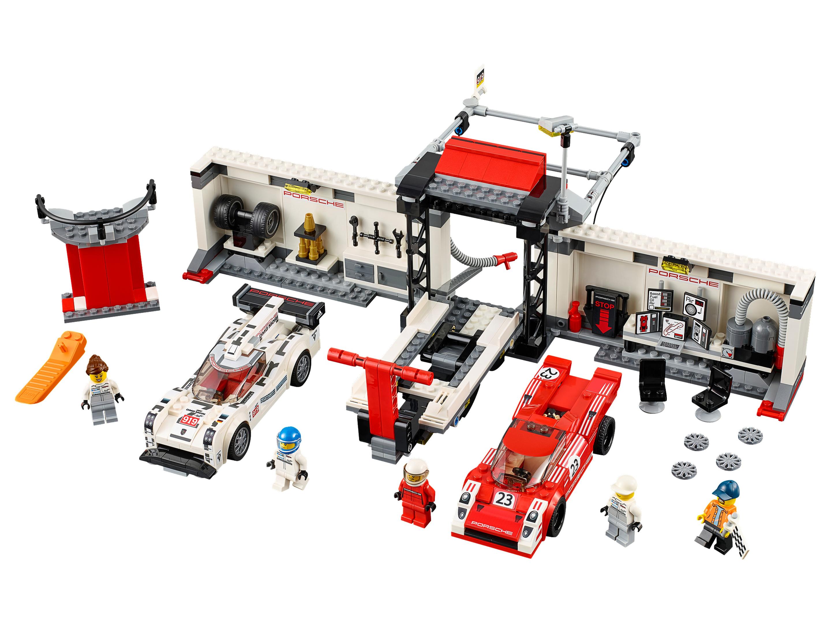 LEGO Porsche 919 Hybrid and 917K Pit Lane