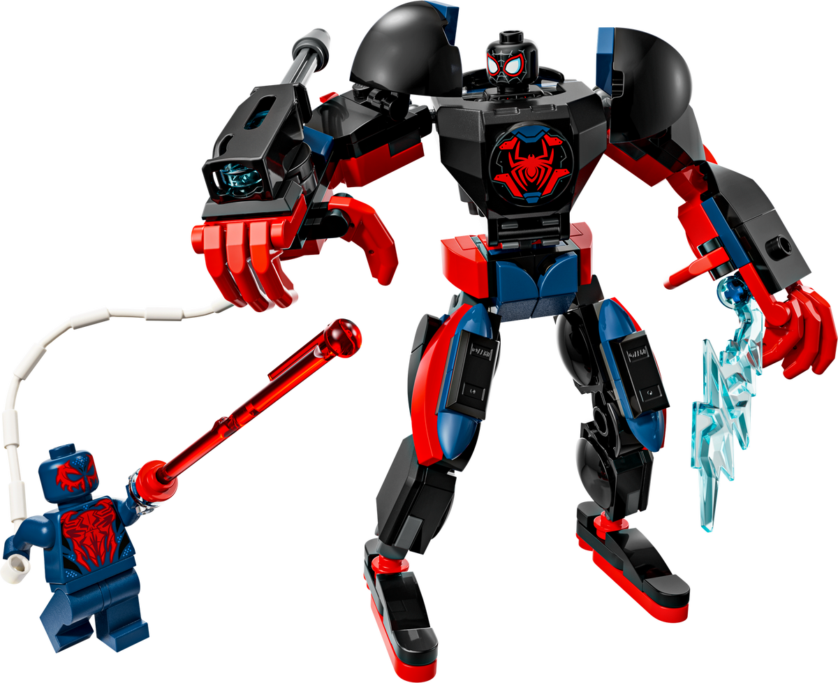 LEGO Miles Morales Mech vs. Spider-Man 2099